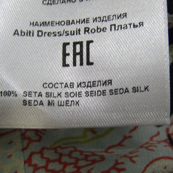 NEW ETRO Women's One Shoulder Silk Dress Multicolor Size 12 - Picture 11 of 16